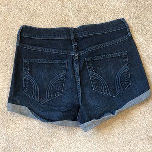 Hollister Women Dark Blue Denim 5-Pocket Jean Short Shorts, Size 5, 27W
